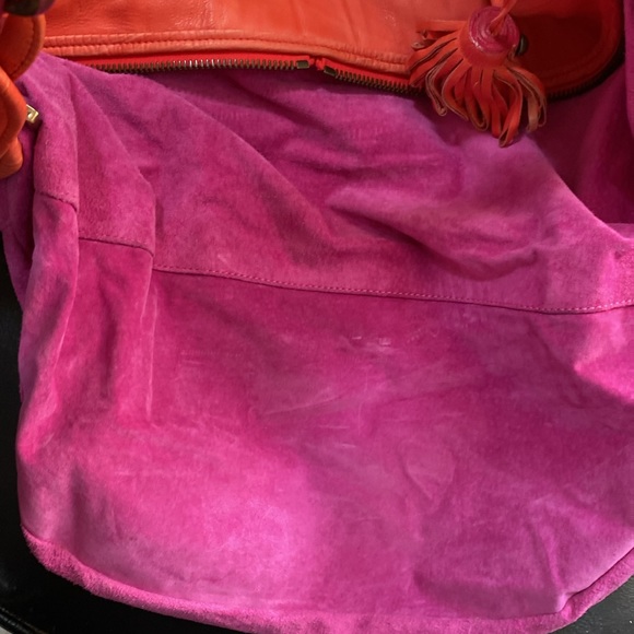 MARC JACOBS RED VINTAGE LEATHER SHOULDER BAG 👛 MADE IN ITALY 16” by 12” by 3” - Picture 16 of 16